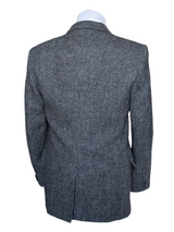 Vintage Harris Tweed Sport Coat 39/40R Black/White 2-button Wool