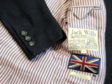 Jack Wills x Fox Bros. Sport Coat S/38R Slim Fit Navy Blue Wool