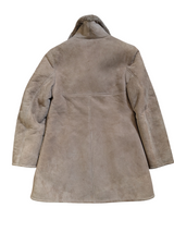 Vintage Women's Leather British Shearling Coat 38 S/M Beige