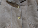 Vintage Women's Leather British Shearling Coat 38 S/M Beige