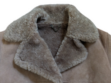 Vintage Women's Leather British Shearling Coat 38 S/M Beige