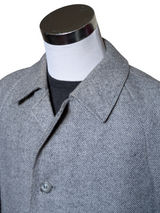 Vintage Canda Balmacaan Raglan Coat 40/42 Grey Herringbone 3-button Heavy Wool Blend