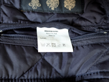 Barbour Jacket M Navy Blue Quilt Flyer Padded Polyester Union Jack