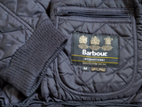 Barbour Jacket M Navy Blue Quilt Flyer Padded Polyester Union Jack