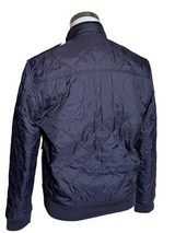 Barbour Jacket M Navy Blue Quilt Flyer Padded Polyester Union Jack