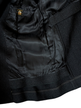 Vintage Weaver Wearer England DB Car Coat 42/44 Charcoal Heavy Wool