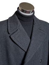 Vintage Weaver Wearer England DB Car Coat 42/44 Charcoal Heavy Wool