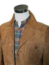 Vintage British Pig Suede Safari Jacket 42 Slim Golden Brown