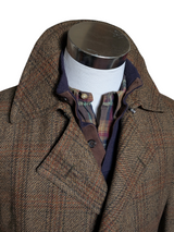 Vintage Wilkinson England Coat38/40 Greenish Brown Plaid Wool