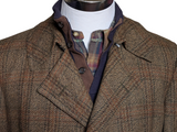 Vintage Wilkinson England Coat38/40 Greenish Brown Plaid Wool