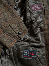Vintage Wilkinson England Coat38/40 Greenish Brown Plaid Wool
