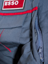 Vintage Esso Gas Convertible Jacket M Navy Blue Cotton Blend
