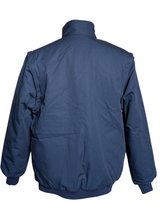 Vintage Esso Gas Convertible Jacket M Navy Blue Cotton Blend