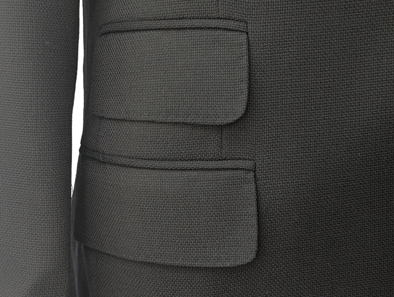 Boglioli Sport Coat 39/40R Black 3-button Wool Hopsack