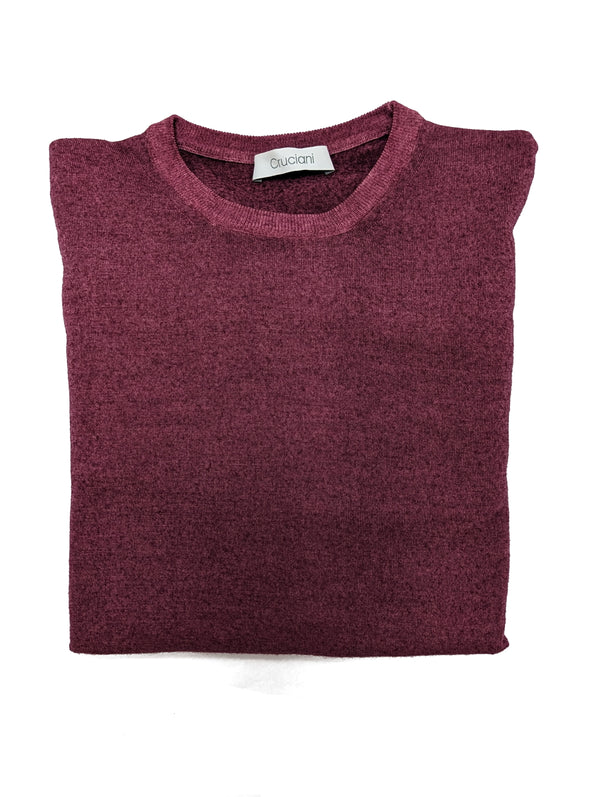 Cruciani Sweater Medium/50 Mauve Melange Crewneck Wool