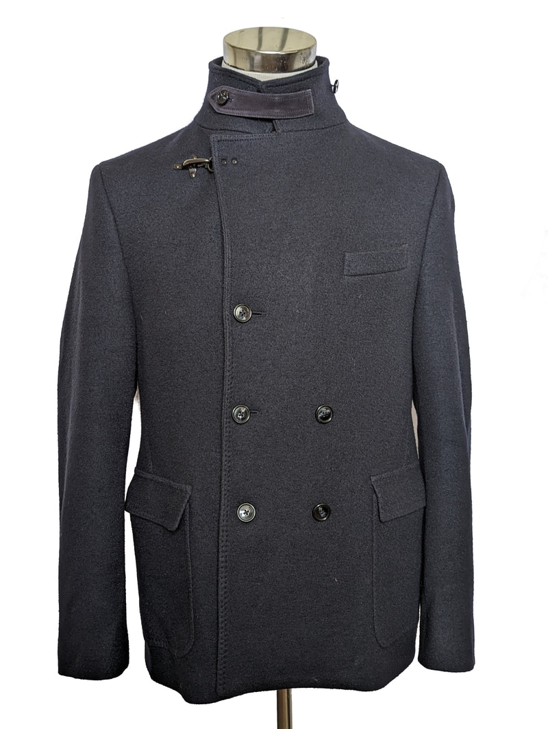 Fay Pea Coat L/XL Navy Blue Double Breasted Wool