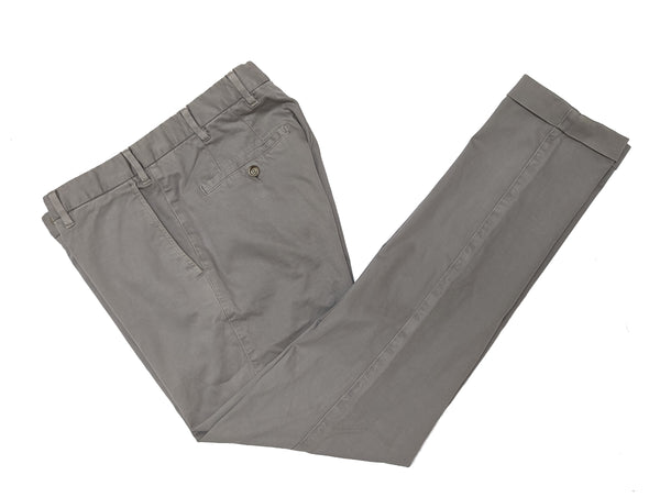 Fedeli Trousers 31 Stone Grey Flat front cotton/elastane