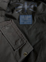 Hackett Hooded Sailing Jacket M Black Zip Front Nylon