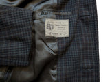 Vintage Dunn & Co. Crombie Balmacaan Raglan Coat 38R Dark Grey Plaid Wool
