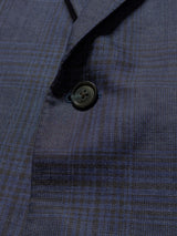 Canali Sport Coat 42R Ink Blue Plaid Wool