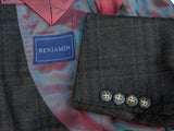 Benjamin Colombo Sport Coat Forest Green Plaid Soft Shoulder Wool/Cashmere