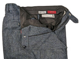 Luigi Bianchi Trousers 34 Grey Melange Flat front Relaxed fit Wool/Lycra