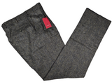 Luigi Bianchi Trousers 36, Earthy grey Pleated front Relaxed fit Wool/Lycra donegal
