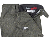 Luigi Bianchi Trousers 36, Earthy grey Pleated front Relaxed fit Wool/Lycra donegal