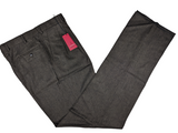 Luigi Bianchi Trousers 38, Charcoal brown Pleated front Relaxed fit Wool Flannel