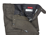 Luigi Bianchi Trousers 38, Charcoal brown Pleated front Relaxed fit Wool Flannel