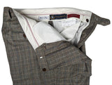Luigi Bianchi Trousers 34, Grey plaid Pleated front Relaxed fit Wool