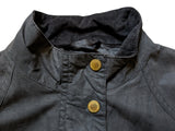 Barbour Ladies Jacket S/4 US Black Livingo Biker Waxed Cotton