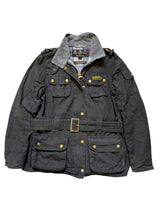 Barbour Ladies International Belted Waxed Jacket 8 US Black Cotton