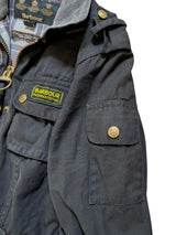 Barbour Ladies International Belted Waxed Jacket 8 US Black Cotton