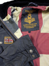 Hackett Field Rally Jacket L Navy Blue Waxed Cotton England