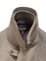 Vintage Baily's Leather Lamb Shearling Coat XL/44 Beige 3-Button