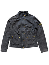 Barbour Ladies Jacket S/4 US Black Livingo Biker Waxed Cotton