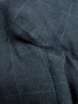 John Lewis x Abraham Moon Sport Coat 41/42R Soft Blue Windowpane 2-button Wool/Cotton