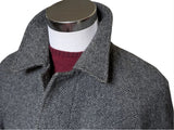 Vintage Burton Belted Balmacaan Raglan Coat 42R Grey Herringbone Heavy Wool