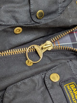 Barbour Ladies International Belted Waxed Jacket M/6 US Black Cotton