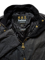Barbour Ladies Jacket S/4 US Black Livingo Biker Waxed Cotton