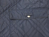 Pal Zileri Coat XXL/3XL Soft Navy Quilted Polyester Leather Trim