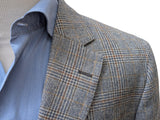 Hackett Sport Coat 44L Blue/Grey Plaid Exclusive Wool
