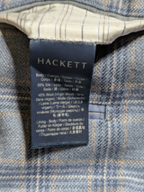 Hackett Sport Coat 44R SLIM Soft Blue Plaid Silk/Wool di Pray