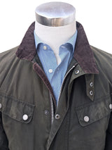 Barbour Motorcycle Jacket S Dark Olive Green Duke Waxed Cotton