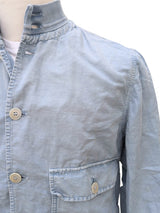 LBM 1911 Jacket Sky Blue Button front Blouson Washed linen/cotton