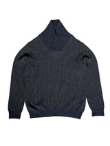 Barbour Shawl Sweater L Navy Thick Wool