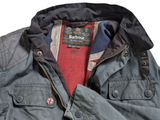 Barbour Motorcycle Jacket S Faded Blue Simonside Union Jack Waxed Cotton
