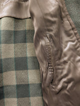 Vintage Roberts Cardiff British Overcoat L/42 Teal/Brown Herringbone Heavy Wool