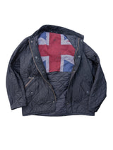 Barbour Jacket M Ltd Ed Union Jack Black Moran Padded Quilt Polyester